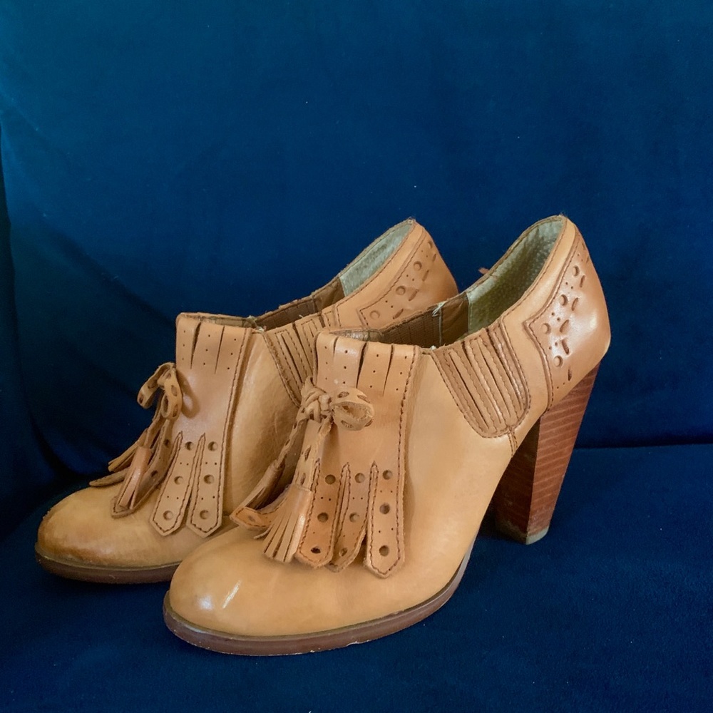 Seychelles Brown Leather Tassel Heels